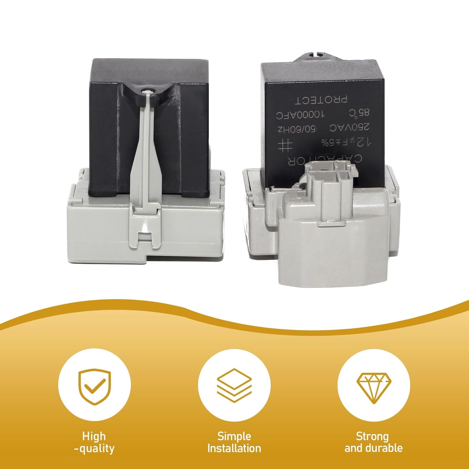 Aniceparthy 2 Pack 2319792 TSD2 Overload and Start Relay & Compressor Run Capacitor by Seentech Fit for Whirlpool Kenmore Refrigerators Replaces W10197428 W10189190 2264017 W10662129