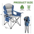 thumbnail image 3 of Portable 38.8 " Width Seat Folding Camping Chair Directors Chair Foldable Chair for Makeup Artist, Sports Event, Craft Show, Supports 500LBS Gray Blue, 3 of 9