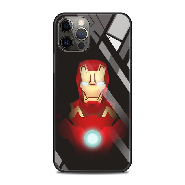 Tempered Glass Case For iPhone 13 12 11 Pro Max Mini X XR XS Max 8 7 6s Plus SE 2020 Phone Shell Fundas Marvel Avengers Comics