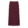 thumbnail image 4 of Samdudou Womens Maxi Skirts High Waisted Sequined Split Mesh Skirt Elastic Waist Plaid See-Through Beachwear for Party, 4 of 5