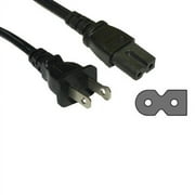 Kentek 6 Feet Polarized Two Prongs 2 Prong US AC Power Cord NEMA1-15P/IEC320 C7 18 AWG 10A 125V Black for Vizio Sharp Sony LG Samsung LED TV
