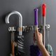 thumbnail image 2 of Colgador de escoba de pared NQ acero inoxidable con 3 soportes y 4 ganchos, 2 of 2