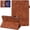 Brown, variant on 2021 Galaxy Tab A8 10.5-Inch Case (SM-X200 /SM-X205) - Protective Leather/Silicone Composite Cover with [Adjustable Stand /Card Holder], Lightweight Flip Classic Flower Samsung Case (Brown)