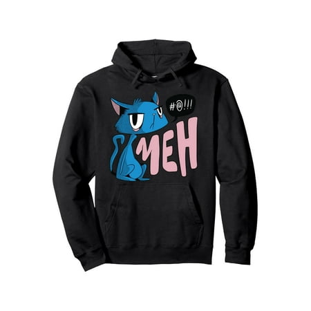 Men'S Funny MEH Cat Hoodie - Expressive Mood Graphic Sweatshirt with Hood, Pullover Hoodie for Casual Casual Attire & Themed Events, Funny Animal Lover Apparel