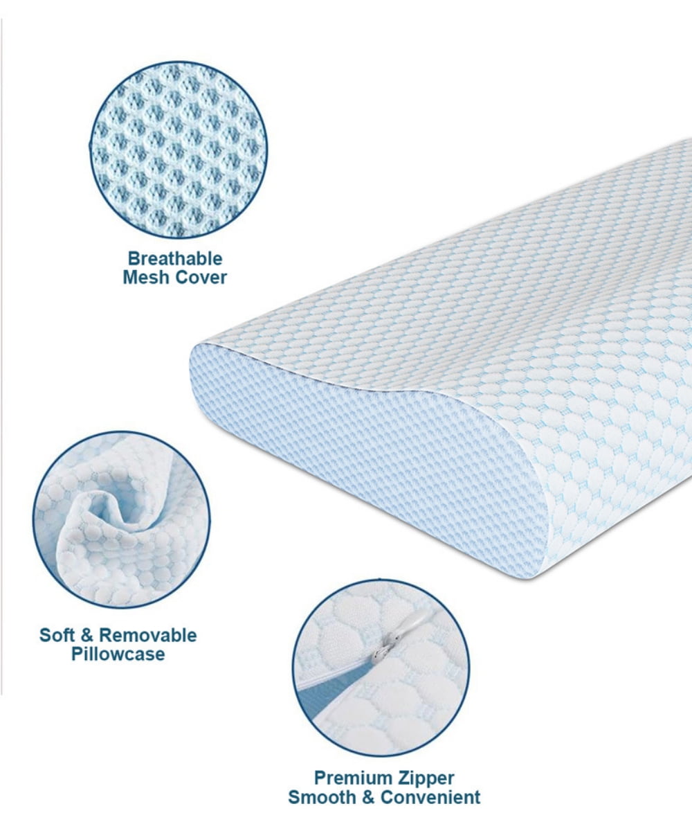 Neck Pillow Cervical Memory Foam Pillows, Ergonomic Pillow for Neck and Shoulder, Bed Pillow for Side Back Stomach Sleeper