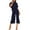 Navy, variant on ABATAB Women's Rompers Short Sleeve Bow Tie Baggy Jumpsuits Wide Leg Party Trendy Cropped Capri Pant Outfits