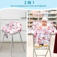 thumbnail image 2 of Funda para carrito de compras para bebé, funda para silla alta 2 en 1, suave, portátil y lavable a máquina, cómoda almohadilla de asiento de algodón con arnés de seguridad y bolsa de tela portátil, se, 2 of 5