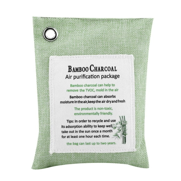 Bolsa purificadora de aire de 8 colores, carbón activado, bambú, purificador de olores, desodorante para coche, color verde claro
