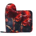 thumbnail image 2 of Sikiie Artistic Dewdrop Rose Oven Mitts and Pot Holders Set, Kitchen Oven Glove High Heat Resistant with Non-Slip Silicone Surface for Cooking, 2 of 7