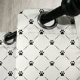 thumbnail image 4 of Ambesonne Cat Grommet Curtain, Checkered with Paw Prints, 50" x 63", Cream Black, 4 of 6