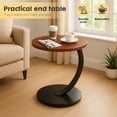 thumbnail image 5 of PinkSheep Small Round Side Table End Table Coffee Table Drink Table for Living Room Bedroom, Walnut, 5 of 6