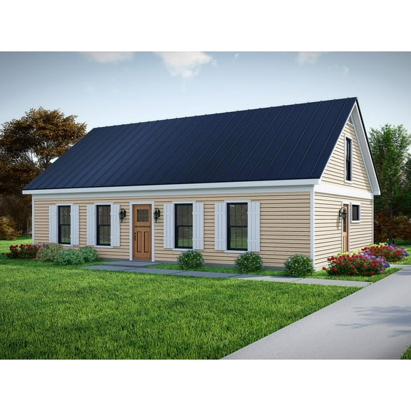 763-10402: Traditional Country 2 Bed, 2 Bath Luxury Home Plan, 0 Sq Ft: Full Blueprints with License to Build by Home Plan Marketplace - Lesuto