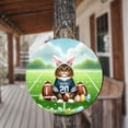 thumbnail image 3 of Happy Easter Hello Spring Maine Coon Playing Football Round Wood Sign Cat Lover Kitten Owner Gifts Hanging Wall Home Decor - 13003, 3 of 5