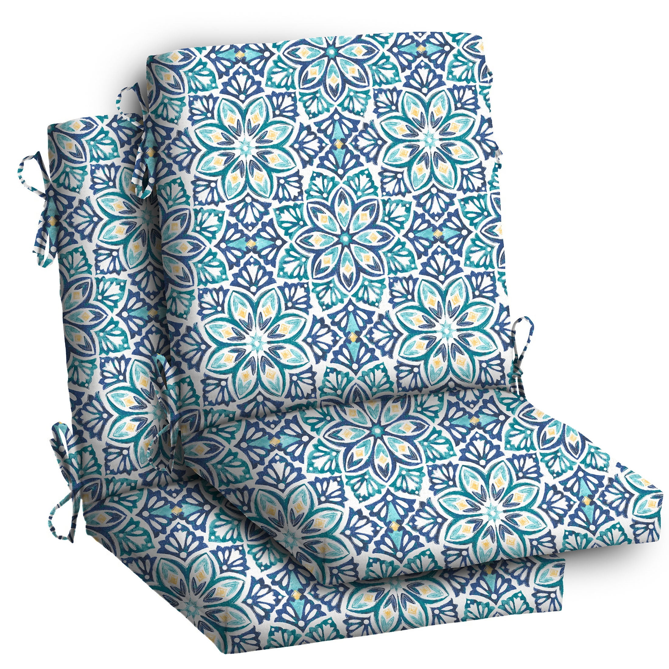 Mainstays 43 x 20 1 piece Decorative Outdoor Dining Chair Cushion Glacier Walmart