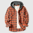thumbnail image 2 of Flannel Shirt Men Hooded Flannel Flannel Hoodie Shirts Long Sleeve Casual Vintage Button Down Plaid Shirt Jacket with Pocket, 2 of 9