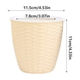 thumbnail image 3 of Small Round Plastic Flower Pot With Faux Woven Rattan Texture And Home Decor Planter For Green Plants And Succulents, 3 of 6