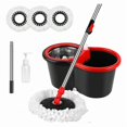 thumbnail image 2 of Spin Mop And Bucket With Wringer Set, 360° Mop And Bucket System With 3 Microfiber Mop Refills And 61" Extended Handle For Floor Cleaning, 2 of 6