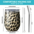 thumbnail image 5 of 12oz Stemless Wine Tumblers Brown and Black Leopard Print Vacuum Insulated Stainless Steel Travel Tumbler Cups Mug with Lid and Straw for Champaign,Cocktail,Beer with Cleaning Brush, 5 of 5