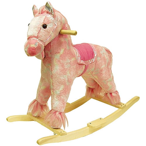 pink plush rocking horse