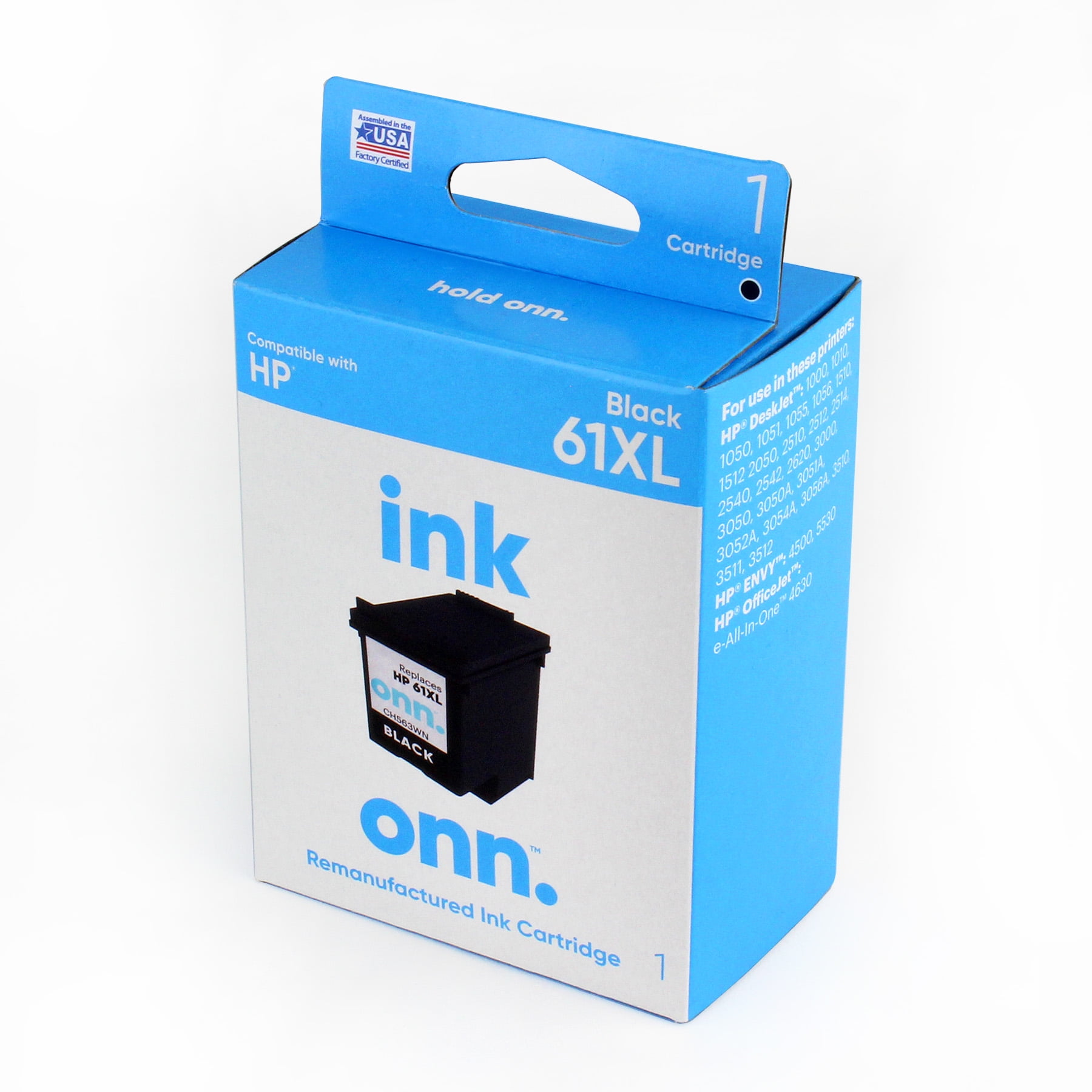 onn. HP 61XL Black Remanufactured Ink Cartridge