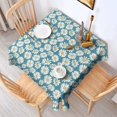 thumbnail image 2 of Blue Daisy Flower Floral Pattern Square Tablecloth,Waterproof Square Table Cover,Wipeable Spillproof Washable Table Cover for Home Kitchen Party Decor 60"x60"(152x152cm), 2 of 6