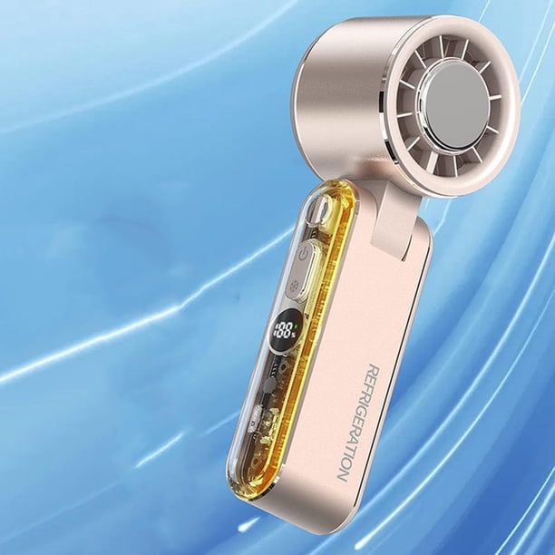 Ventilador De Mano, Ventilador De Hielo De Mano De Alta Velocidad De 4000mah, Silencioso Plegable Recargable Por USB Para Dormitorio