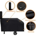 thumbnail image 2 of i COVER 66 Inch 600D Heavy Duty Water Proof Patio Outdoor Canvas Offset BBQ Barbecue Smoker Cover G21610 for Brinkmann Char-Broil Char Griller Oklahoma Joe Landmann (Black), 2 of 5