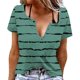 thumbnail image 3 of TaTaai Women's Lightweight Short Sleeve Button Up Collar Allover Print Shirt Top Airy Summer Blouse Relaxed Fit Plus Size Gift, 3 of 6