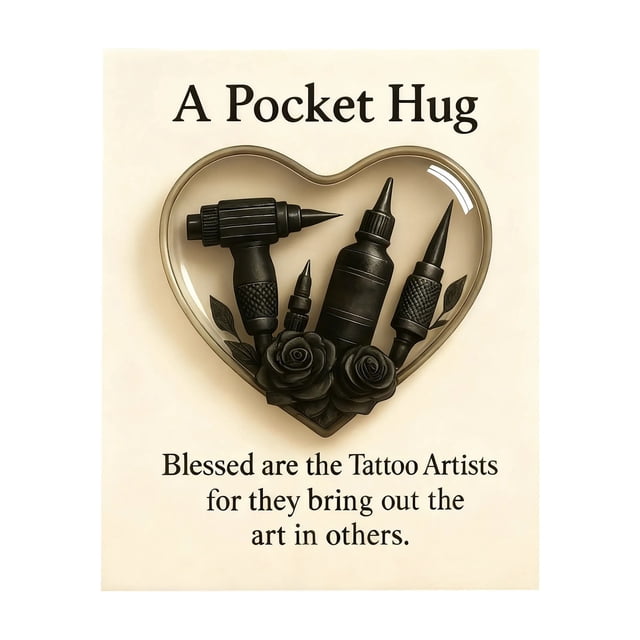 Hearth & Gear Pocket Hug For Artists–Heartfelt Thank You For Tattooists With Machine & Rose Design Inspirational Of Appreciation For Ink Lovers