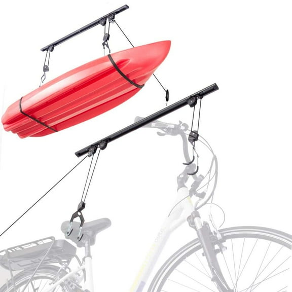 1-Bike Ceiling Hoist Pro Holds Up To 100 lbs. Pre-Assembled Bike Hoist with Auto-Locking Mechanism