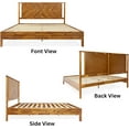 thumbnail image 5 of Bme Vivian 14 Inch Deluxe Bed Frame with Headboard, Rustic & Scandinavian Style with Solid Acacia Wood, No Box Spring Needed, 12 Strong Wood Slat Support, Easy Assembly, King, Rustic Golden Brown, 5 of 7