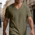 thumbnail image 6 of Aofany Big and Tall T Shirts for Men Summer Short Sleeve V Neck Tops Classic Casual Soft Cotton Linen Basic Tee Shirts, 6 of 6