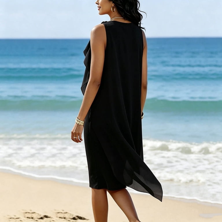 casual overlay dress Summer Dress for Women Lace Overlay A-line Dress Casual Party Black at  Amazon Women's Clothing store