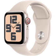 Restored Apple Watch SE 2nd Gen [GPS 44mm] Smartwatch with Starlight Aluminum Case with Starlight Sport Band - M/L