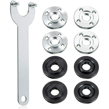 

Geieold Wrench Kit Flange Lock Nut Angle Grinder Spanner Wrench Metal Silver Black Nuts Set for Replacing Discs