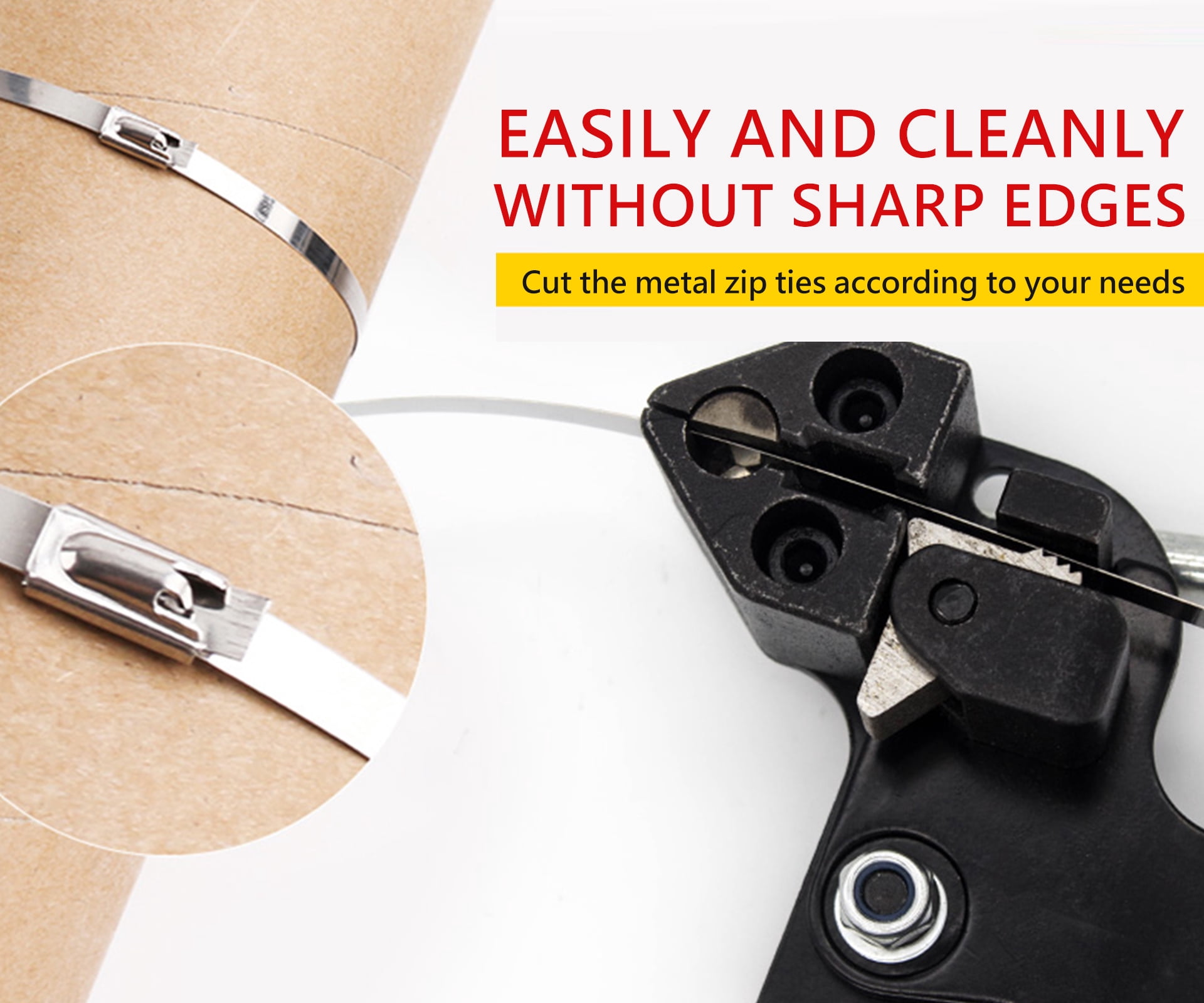 Zip Tie Cutter Metal Ties Gun Fasten Cable Tie Tool Tensioner Adjustable Tool