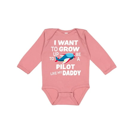 

Inktastic I Want To Grow up To Be a Pilot Like My Daddy Gift Baby Boy or Baby Girl Long Sleeve Bodysuit