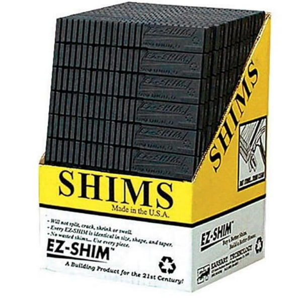 EZ Shim ETC2 Hinge Shim, 8 in L, Plastic, Black per 36 EA