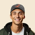 thumbnail image 3 of Dalix T-Rex Embroidered Mens Cotton Dad Hat Baseball Cap in Washed Black, 3 of 5