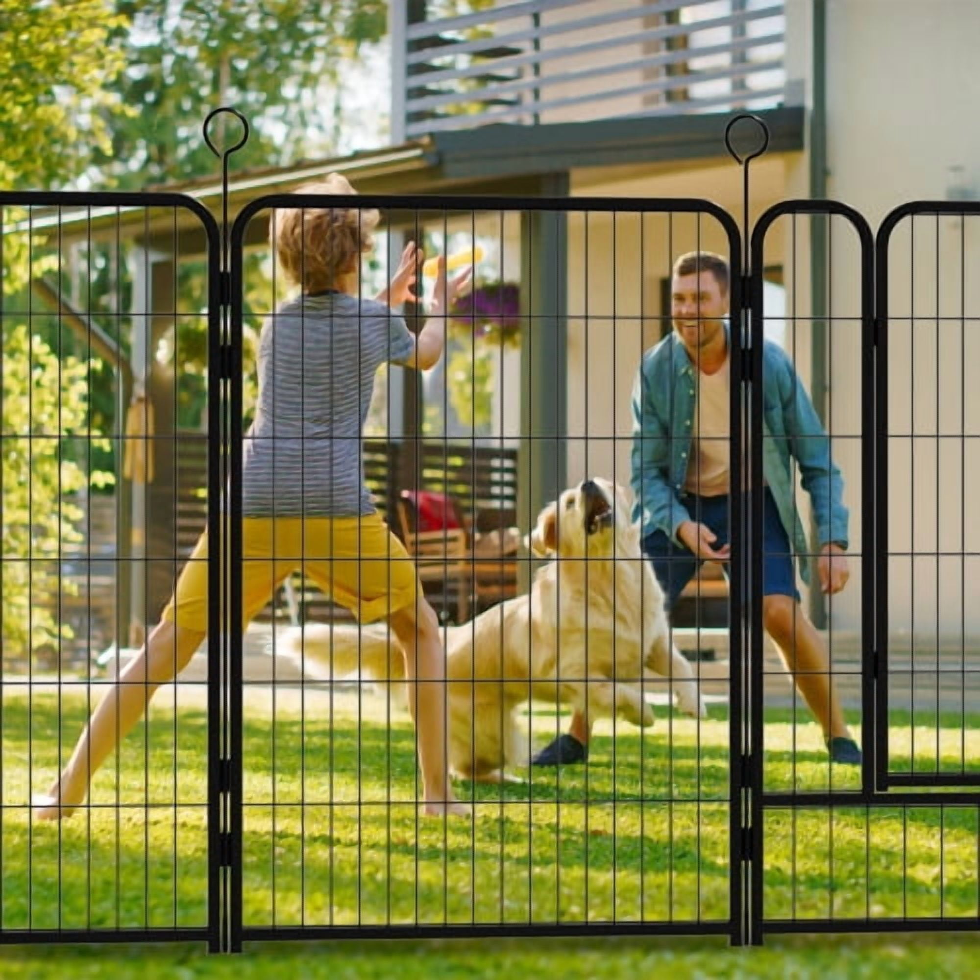 Unleashed Dog Playpen for Indoor, Yard, RV Camping, 40 inch 16 Panels for Medium and Large Dogs│Patented