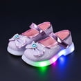 thumbnail image 2 of Quealent Light Up Toddler Little Girls Dress Ballet Mary Jane Bow Flat Shoes Purple for Size 10, 2 of 9