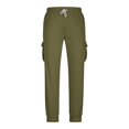 thumbnail image 4 of Mens Wide Leg Baggy Sweatpants Drawstring Waist Winter Cargo Joggers Loose Fit Athletic Jogging Pants With Flap Pockets, 4 of 8