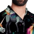 thumbnail image 5 of Robot Unicorn Attack Men's Short Sleeve Hawaiian Shirt, Casual Printed Button Down Beach Tops for Summer, Spread Collar Mens Shirts Unisex, 5 of 6