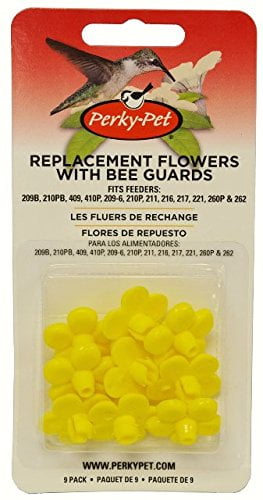 Perky Pet Hummingbird Replacement Flowers with bee guards 9 Pack  NEW #202FB 