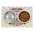thumbnail image 1 of Sugar Skull Pet Mat for Food and Water, Folk Artwork of a Mexican Macabre with Floral Motifs Grunge Retro Style, Non-Slip Rubber Mat for Dogs and Cats, 18" X 12", by Ambesonne, 1 of 2