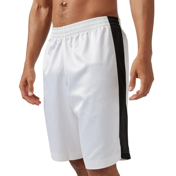 Reebok Mens Regular fit Athletic Basketball Shorts Small White Black