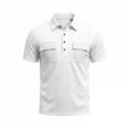 thumbnail image 3 of Polo Shirts for Men Summer Short Sleeve Relaxed Fit Jacquard Texture Lapel Collar Business Casual Work T Shirt Golf Shirts, 3 of 7