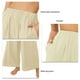 thumbnail image 4 of Pantalones de pierna ancha de cintura alta Pantalones de pierna ancha elásticos rectos de color puro para mujeres Lady Khaki M, 4 of 5