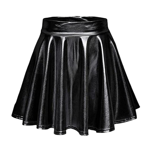 Vestido corto de mujer, accesorios de ropa, cómodo y versátil, falda plisada de línea A Negro Pequeño