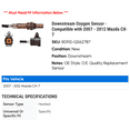 thumbnail image 2 of Downstream Oxygen Sensor - Compatible with 2007 - 2012 Mazda CX-7 2008 2009 2010 2011, 2 of 2